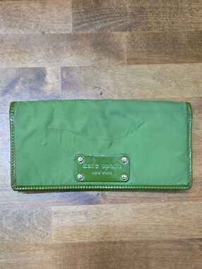 Vintage Kate Spade Nylon Green Continental Wallet
